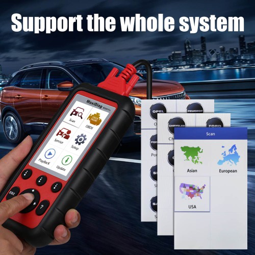 Autel MaxiDiag MD808 Pro All System OBDII Scanner(Advanced MaxiCheck Pro and MD802) Oil and Battery Reset Registration, Parking Brake Pad Relearn,SAS