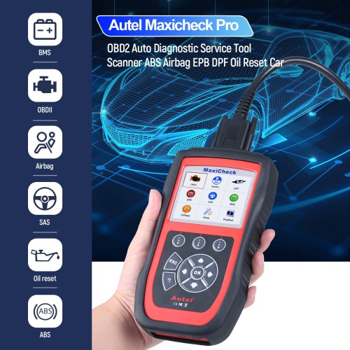 Autel MaxiCheck PRO AutoBleed Scan Tool, ABS Brake Bleed with with ABS SRS Diagnostics, Full OBDII, BMS EPB SRS SAS Oil Reset Services