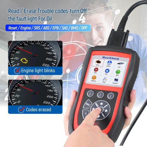 Autel MaxiCheck PRO AutoBleed Scan Tool, ABS Brake Bleed with with ABS SRS Diagnostics, Full OBDII, BMS EPB SRS SAS Oil Reset Services