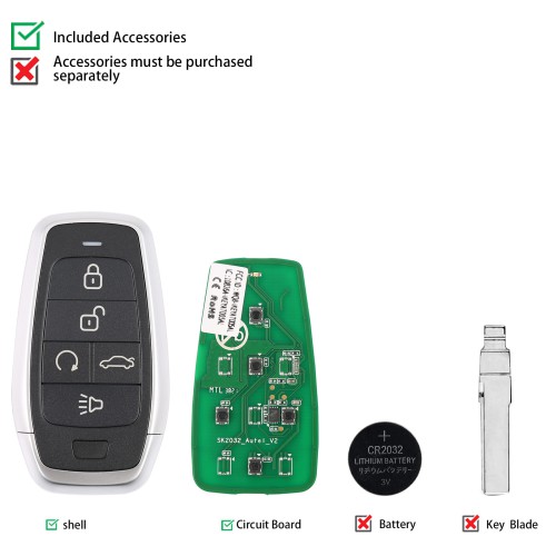 AUTEL IKEYAT005BL AUTEL Independent 5 Buttons Smart Universal Key