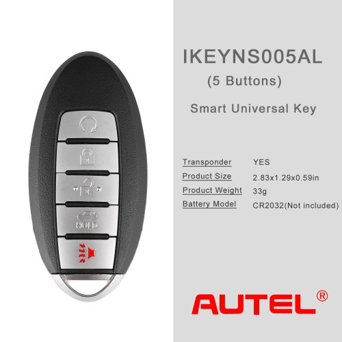 AUTEL IKEYNS005AL Nissan 5 Buttons Smart Universal Key