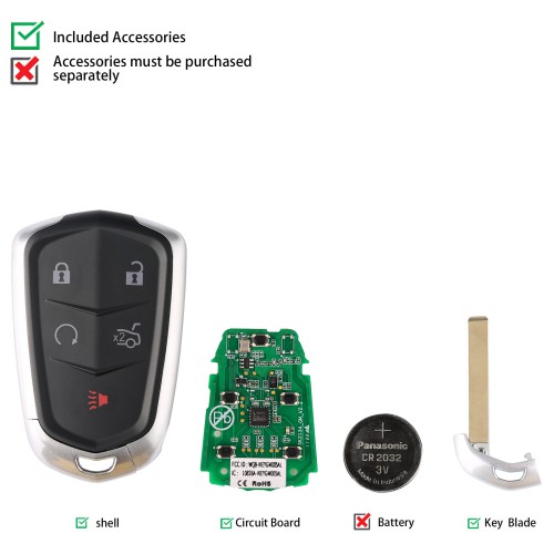 AUTEL IKEYGM005AL GM-Cadillac 5 Buttons Smart Universal Key