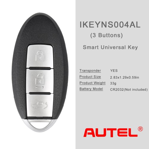AUTEL IKEYNS003AL Nissan 3 Buttons Smart Universal Key