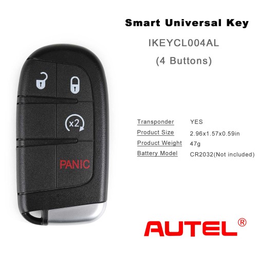 AUTEL IKEYCL004AL Chrysler 4 Buttons Smart Universal Key