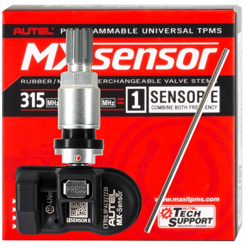 Autel TPMS Sensor MX-Sensor 433/315MHz  2 IN 1 Metal Head 4pcs/Lot